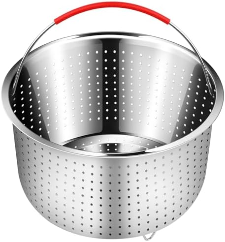 REDANT Steamer Basket for Instant Pot Accessories 6 qt, Pot Strainer Steamer for cooking, Steam Basket Stainless Steel Steamer Insert for Vegetables, Egg, Pasta (Free 2 Pcs silicone gloves), 6 Quart