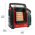 Mr. Heater F232000 MH9BX Buddy 4,000-9,000-BTU Indoor-Safe Portable Propane Radiant Heater, Red-Black