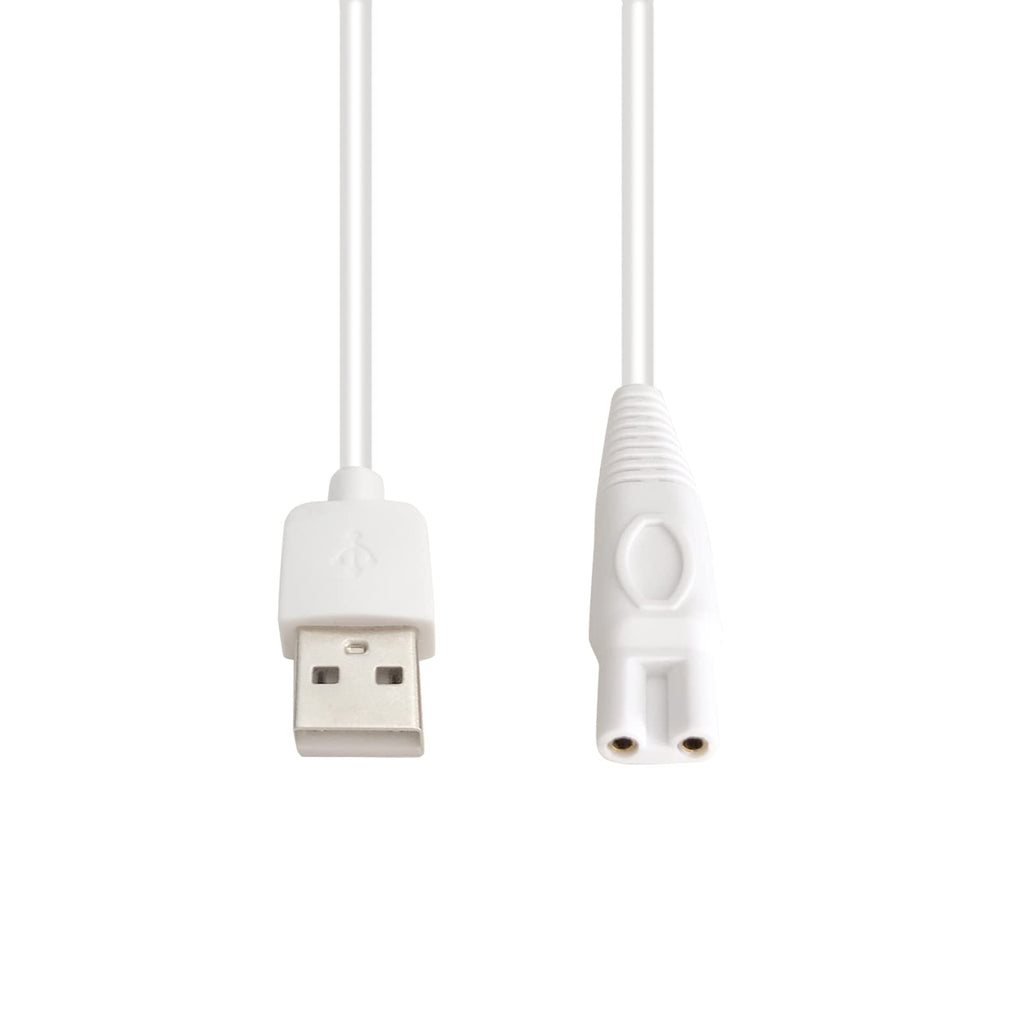 Charger Cord Replacement for Finishing Touch Flawless Legs Shaver Women Electric Trimmer - 5V USB Power Cable (2-Pack, White) (NOT for Other Models, Please See Product Pictures Before Buying)