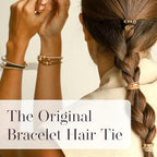 Hair Ties No Damage - Galentines Gifts and Updo Hair Accessories - Decorative Ponytail Elastics - Vanity Stretch Bracelet Jewelry for Women - Fashion Stacks in Beads (ARABIAN NIGHTS) Set of 5