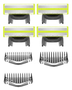 4-Pack replacement blades with 3 Guide Combs,Compatible with Norelco One blades Suitable spare blades QP14xx、QP25xx、QP26xx、QP27xx、QP28xx