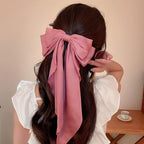 Hair Bows 2 PCS, Hair Bows for Women, Hair Ribbons, Oversized Long-tail Cute Aesthetic Hair Accessories, Large Hair Barrettes for Women, Big Bows for Girls (Watermelon Red, Deep Pink)