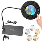 ARTDOT 10X Magnifying Glass with Light and Stand, 144 LEDs Desk Lamp with 5 Color Temperatures and 9 Levels Adjustable Brightness for Diamond Painting Accessories Crafts Reading Hobbies Close Work