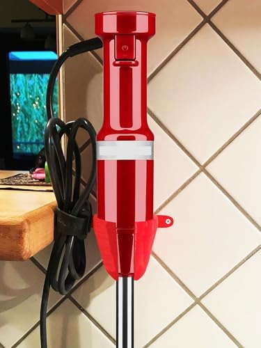 Hand Blender Mount, Hand Blender Holder Compatible with KitchenAid Corded Hand Blender KHBV53, Mixer Accessories, Red, 1 Pack