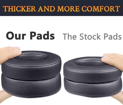 SoloWIT Replacement Ear Pads Cushions for Beats Studio 2 & Studio 3 Wired & Wireless Headphones, Earpads with Soft Protein Leather, Noise Isolation Memory Foam, Added Thickness - Titanium