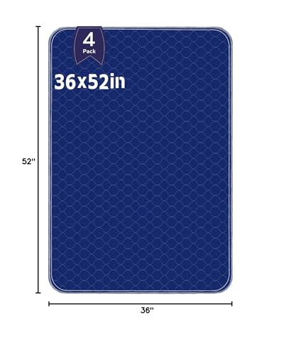 Alsunny® Waterproof Bed Pads 36x52 Inch(4Pack),Hide Stains Pads for Beds for Incontinence Adults,Non Slip Heavy Absorbency Bed Pads for Elderly,Bed Protector Pads,Reusable Bed Pads Washable Waterproof