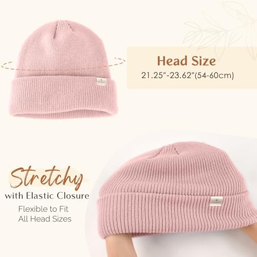 YANIBEST Beanie Hat for Women Men Satin Lined Beanie Hats Winter Hat Womens Cuffed Beanies Knit Skull Cap Warm Ski Hat Unisex