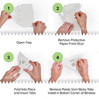 Trappify Window Fly Traps: House Window Fruit Fly Traps for Indoors, Gnat, & Other Flying Insect, Disposable Indoor Fly Trap with Extra Sticky Adhesive Strips - Inside Home Housefly Bug Catchers (12)