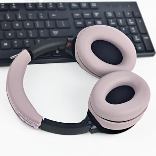 Adhiper 3Sets Silicone Sweat Case Cover for Sony WH-1000XM4 WH-1000XM3 Headphones, XM4 Covers Accessories with Washable Silicone Ear Pads Covers & Headband Cover & Ear Cups Covers - Smoky Pink