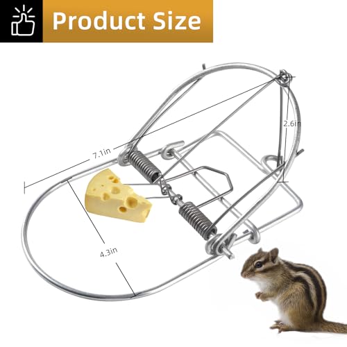 Small Animal Traps Mouse Trap,Spring Trapt Rodent Cage,Suit for Rat,Reusable, 2Pack