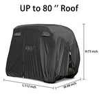 10L0L Universal 2-4 Passenger Golf Cart Cover for EZGO, Club Car and Yamaha, Waterproof Sunproof and Durable, Black