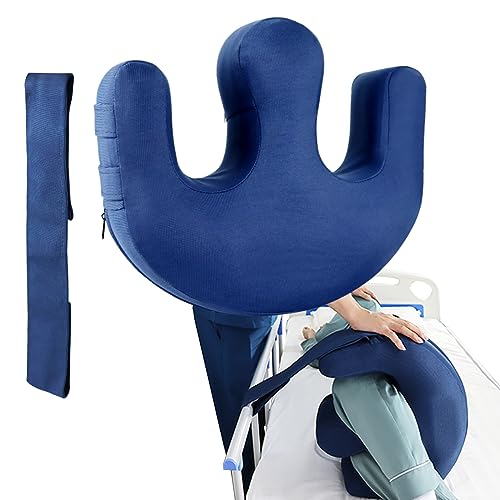 YHK Insufflation Turning Device, Polyester Prevent Muscle Atrophy Elderly with Removable Straps U-Shaped Multifunctional Turning Pillow, Bedridden Nursing Supplies for The Elderly（Dark Blue ）