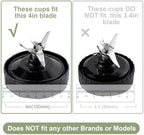 5-piece Blender Replacement Parts 24oz Ninja Blender Cups with To-Go Lids, 7 Fins Extractor Blade Compatible with Nutri Ninja Auto iQ Blenders BL2012 BN801 BL480 BL682 BL642
