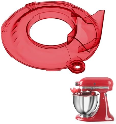 Pouring Shield for KitchenAid Tilt Head 4.5-5 QT (for Stainless Steel Bowls Only), for Kitchen aid Accessories and Attachments, Fully Enclosed Foldable Lid Mixer Bowl Cover, Not For Bowl Lift (Red)