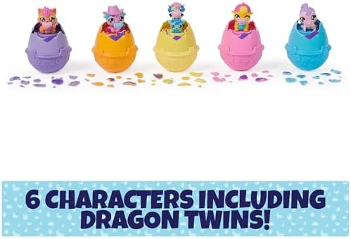Hatchimals Alive, Pink & Yellow Egg Carton Toy with 6 Mini Figures in Self-Hatching Eggs, 11 Accessories, Kids Toys for Girls and Boys Ages 3 and up