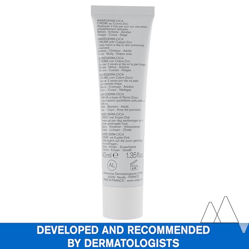 Uriage Bariederm Cica-Cream | Face and Body Cream that Protects & Repairs Irritated Skin | With Hyaluronic Acid, vitamin B5, Copper and Zinc: Relieves Discomfort, Rash Relief | Every Day SOS Cream