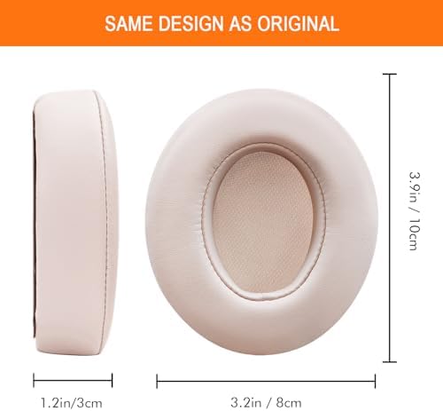 Studio 3 Ear Pads Replacement, GEVO Earpad Cushions for Beats Studio 2 3 Wired Wireless Over-Ear Headphones, Studio3 Ear Cups with Strong Adhesive (Rose Gold)