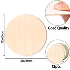 JOICEE 12PACK Wood Rounds for Crafts, 12 Inch Unfinished Wood Circles Discs for Door Hanger Sign Blank, Particle Board for Wreath Boards Crafts Painting and Christmas Halloween Decoration