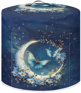 Moon Butterfly Dust Cover for 3 qt Instant Pot Pressure Cooker,Cloth Cover with Pockets for Holding Extra Accessories,Waterproof Easy Cleaning,Can Ironable
