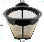 Replacement Parts 2pcs Cone Reusable Coffee Permanent Filters, Compatible with Ninja Coffee Maker CM305, CP301, CP307C,CM401