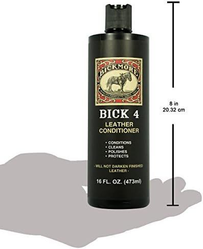 Bick 4 Leather Conditioner and Leather Cleaner 16 oz - Will Not Darken Leather - Safe For All Leather Apparel, Furniture, Jackets, Shoes, Auto Interiors, Bags & All Other Leather Accessories