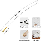 Interactive Bird and Insect Simulation Cat Toy Set with 4 Feather Refills, 29'' Flexible Steel Wire, Sturdy Wood Handle & Bell,Cat Wand Toys for Indoor Cat and Kitten.