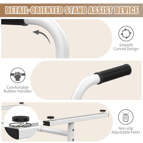 THOOUM Couch Chair Sofa Stand Assist for Seniors, Height & Width Adjustable Couch Lift Assist for Elderly Mobility Sit to Stand(300LBs Loading, Polished White)