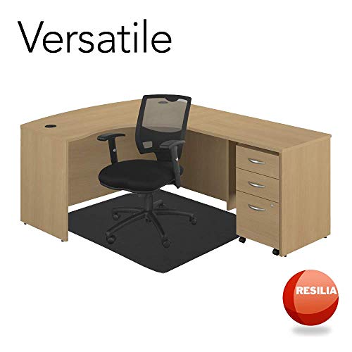 Resilia Office Desk Chair Mat - for Low Pile Carpet (with Grippers) Black, 36 Inches x 48 Inches, Made in The USA