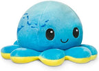 TeeTurtle - The Original Reversible Octopus Plushie - Sunset + Ocean - Cute Sensory Fidget Stuffed Animals That Show Your Mood, 4 inch