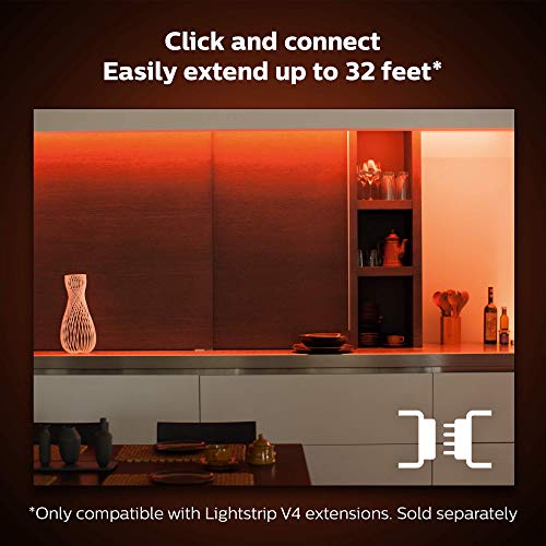 Philips Hue Indoor 6-Foot Smart LED Light Strip Plus Base Kits with Plugs - Color-Changing Single-Color Effect - 2 Pack - Control with Hue App - Works with Alexa, Google Assistant and Apple HomeKit