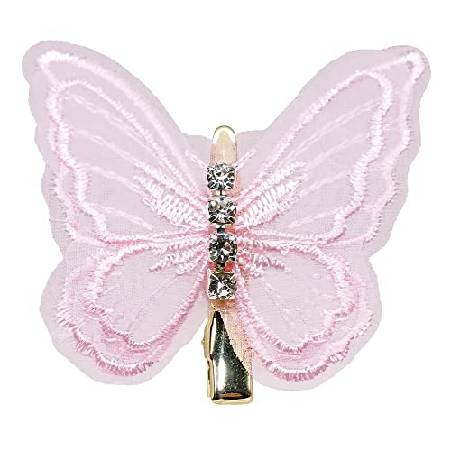 NAISIER Butterfly Hair Clips 15 Pieces 2.6 inch Lace Embroidery Flower Butterfly Hair Pins Hair Accessories for Halloween Cosplay Women Girls Hawaii Hair Clips.（Pink, 15 PCS)