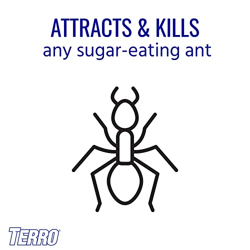 TERRO T1804-3SR Outdoor Ready-to-Use Liquid Ant Bait Killer and Trap - Kills Common Household Ants - 12 Bait Stations