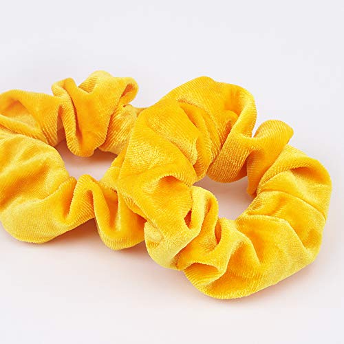 Semato 16 Pack Yellow Velvet Scrunchies for Hair Scrunchy Hair Ties Ropes for Women or Girls Hair Accessories
