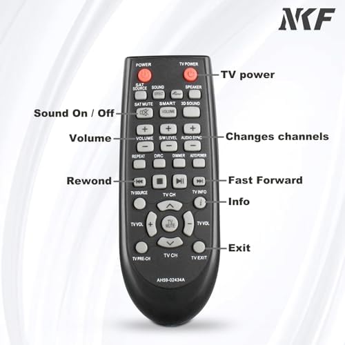 AH59-02434A Remote for Samsung SoundBar Speaker System - No Programming Needed, Replacement Remote for Samsung Sound Bar Speaker System Models HW-E450 HW-E550 HW-E551