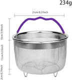 Instant Pot Steamer Basket, Stainless Steel Steamer Basket Mesh Strainer for 6 Qt Instant Pot Pressure Cookers Accessories with Handle (Black)