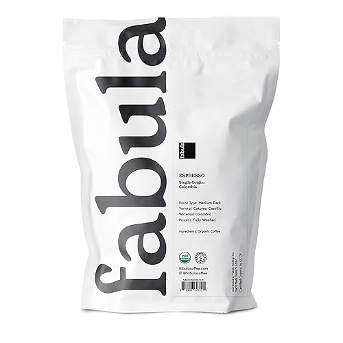 Fabula Low Acid Coffee Beans Whole, Organic Espresso Coffee - Non-GMO - No Molds - Mycotoxins Pesticides Free - Single Origin Coffee - 12 Oz