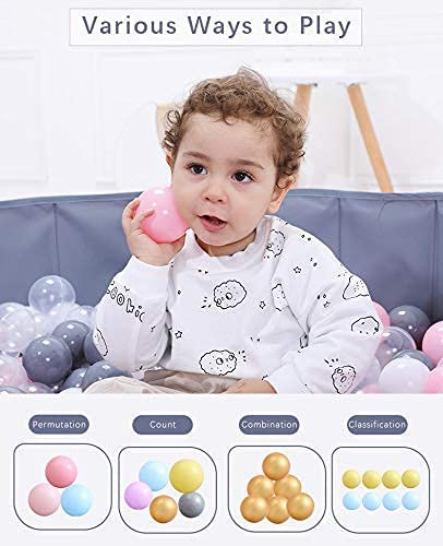 MoonxHome Ball Pit Balls for Toddlers, BPA Free Crush Proof Plastic Toy Balls for Ball Pit, Ideal Gift for Christmas Balls for Play Tent 2.15" Pack of 200 White Dark-Grey Light-Grey