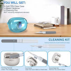 Clear Case for Bose Ultra Open with Safety Lock (2024), Shockproof Protective Cover for Bose Ultra Open Earbuds Clear TPU Bose Open Ear Case Accessories with Cleaning Kit & Carabiner (Clear Blue)
