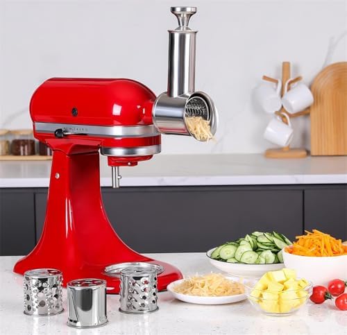 Stainless Steel Slicer Shredder Attachment for KitchenAid Mixer, Cheese Grater Attachment, Food Slicer for KitchenAid Mixer, Accessories for Kitchenaid