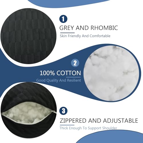Shoulder Surgery Pillow, Shoulder Pillow for Shoulder Pain, Rotator Cuff Pillow, Arm Pillows for Adults After Surgery, Side Sleeper Pillow for Neck and Shoulder Pain Relief (black with strap)