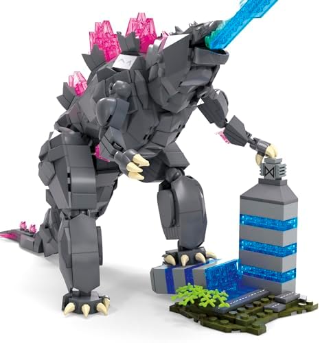 MEGA Godzilla x Kong The New Empire Building Set Action Figure Godzilla with 543 Pieces and Accessories, 8 Inches Tall, for Adult Collectors