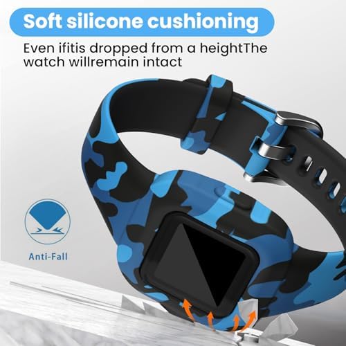 RuenTech Compatible with Garmin Vivofit jr 3 Bands, Replacement Silicone Wristband Camouflage Watch Straps for Vivofit jr. 3 Fitness Tracker