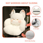 QYA Cute Gaming Chair Cushion, Soft Desk Chair Cushion, Seat Cushion for Office Chair, Kawaii Fox Chair Pillow, Back Support for Office Chair, Lumbar Support Pillow, Non Slip Sitting, 17.7"×17.7"