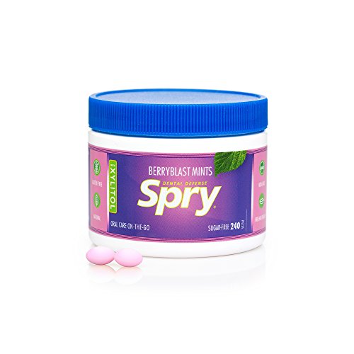 Spry Xylitol Berry Blast Mints Sugar Free Candy - Breath Mints That Promote Oral Health, Dry Mouth Mints That Increase Saliva Production, Stop Bad Breath, 240 Count (Pack of 4)