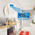 Linsoal 2 Pack Smoke Detector and Carbon Monoxide Detector co2 Detector Battery Powered with Test/Reset Button