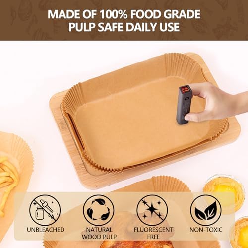 UBeesize Air Fryer Paper Liners Disposable For Ninja, 150 PCS Non Stick Parchment Paper For Ninja DZ201/DZ401 Dual, Oil Proof, Water Proof Food Grade Air Fryer Accessoriess(Rectangle - 8.5"X5.5")
