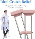 SPRING SEAON Crutches Padding Ice Silk Waffle Pattern Universal Crutch Pads for Armpits and Hand Grips Pads for Crutches Underarm Crutch Cushions Crutch Covers Pillows Crutch Accessories (Pink)