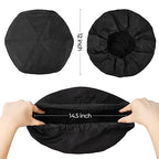 Shower Cap for Men Black Bath Cap, Reversible Terry Lined Large Waterproof Adjustable Shower Caps Elastic Band Stretch Hem Hair Hat for braids
