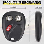 Keyless Entry Remote Key Fob Compatible with Chevy Tahoe Suburban Silverado Avalanche, GMC Sierra Yukon, Cadillac Escalade, Hummer H2 2003 2004 2005 2006, Replacement for LHJ011 (Pack of 2)