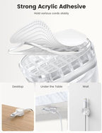 6Pack Cord Organizer, Desk Accessories - Lamicall Clear Desktop Cord Management, Phone Charger Office Workspace Organizer Accessories, Nightstand Wire Keeper Desk Decor, Office Desktop Must Haves